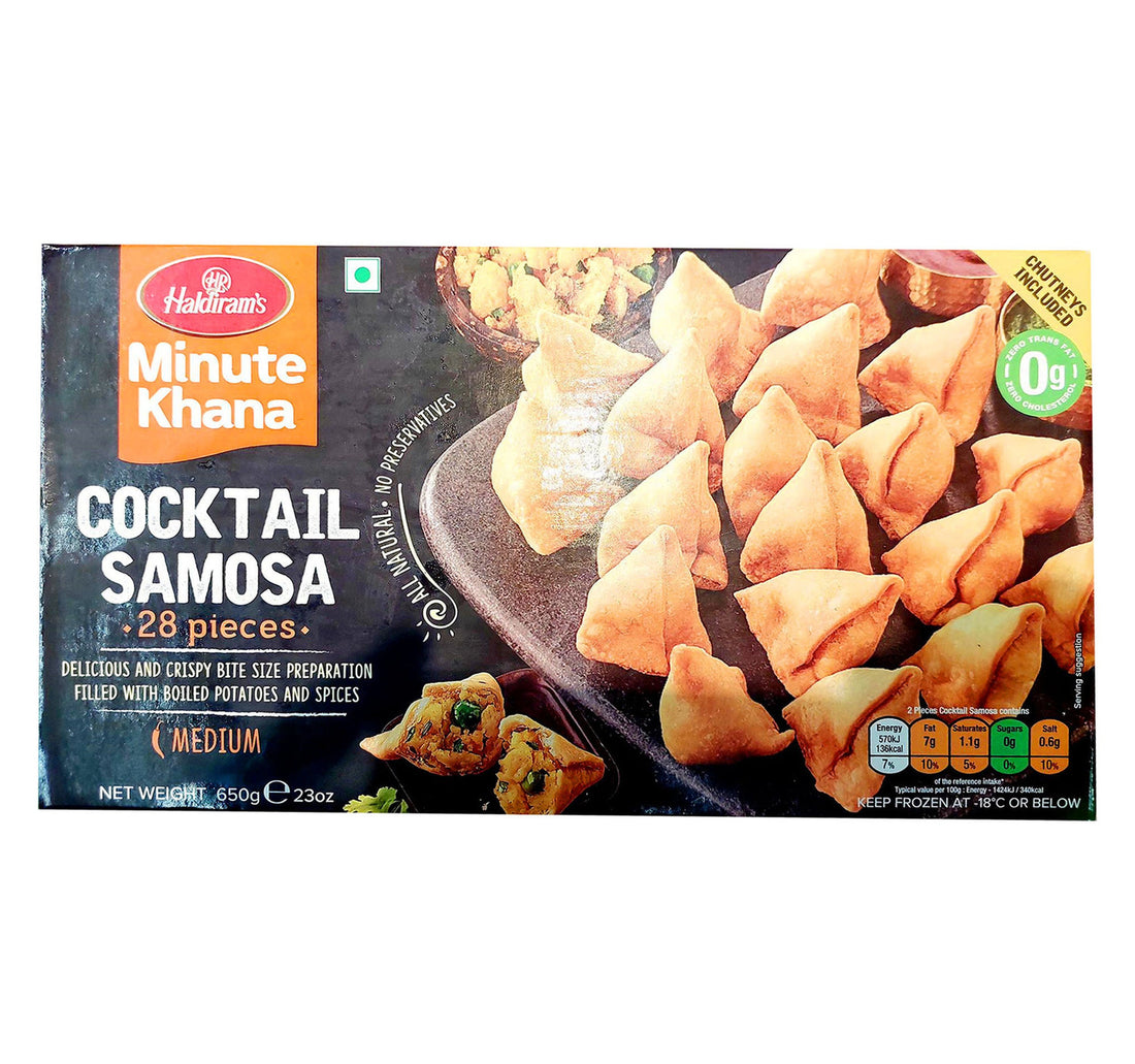 Haldiram's Medium Spicy Cocktail Samosa 28 pcs 650 g