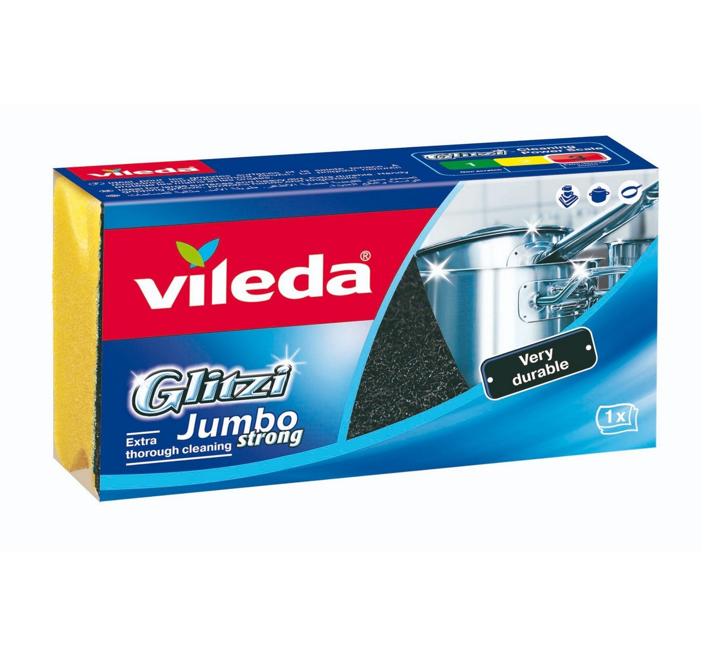 Vileda Glitzi Jumbo Sponge Scourer Dish Washing High Foam 1 pc