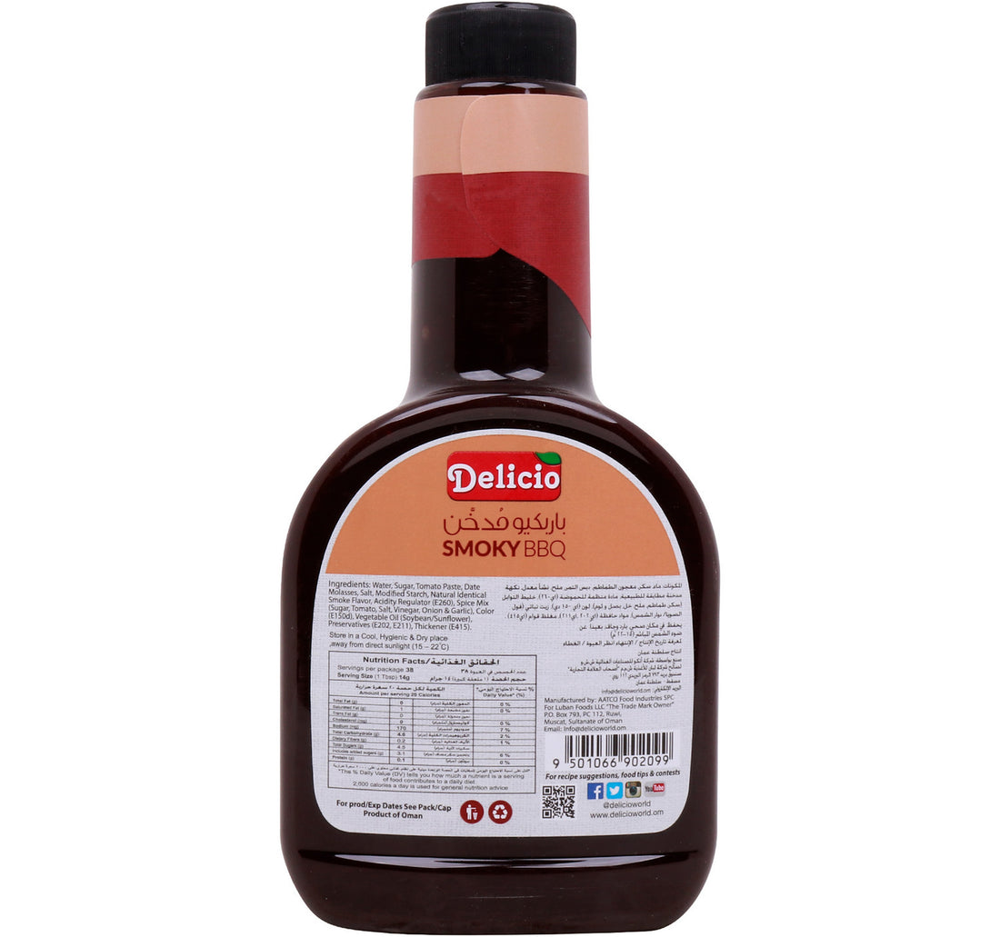 Delicio Barbecue Sauce Smoky 532 ml