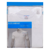 تي شيرت رجالي من Elite Comfort Cotton برقبة دائرية، مقاس 2XL، 3 قطع، أبيض، ELXTW