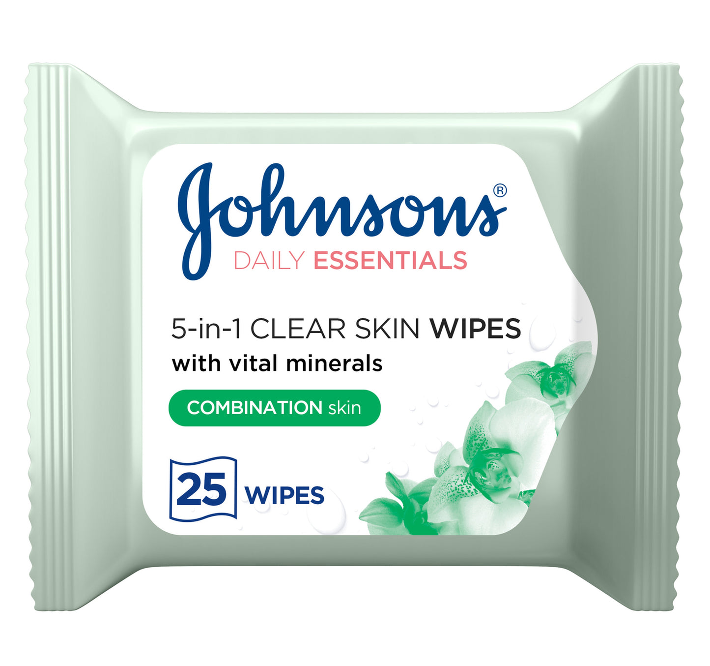 Johnson's 5in1 Daily Essentials Wipes Clear Skin Combination Skin 25 pcs