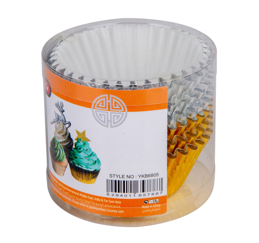 LuLu Paper Cake Cups Gold & Silver 10cm 100pcs