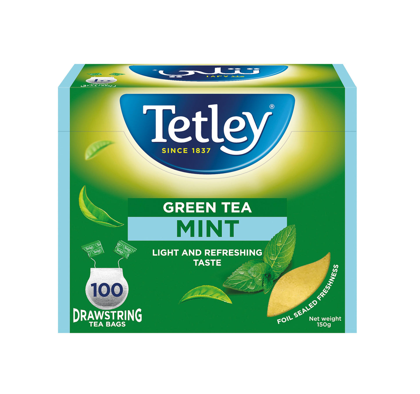 Tetley Drawstring Mint Green Tea 100pcs
