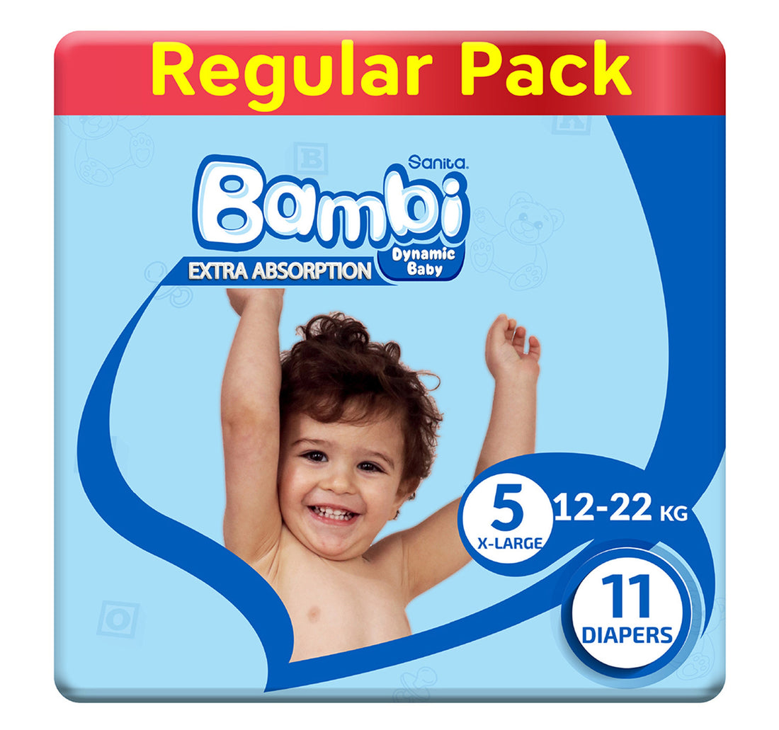 Sanita Bambi Baby Diaper Regular Pack Size 5 Extra Large 12-22 kg 11 pcs