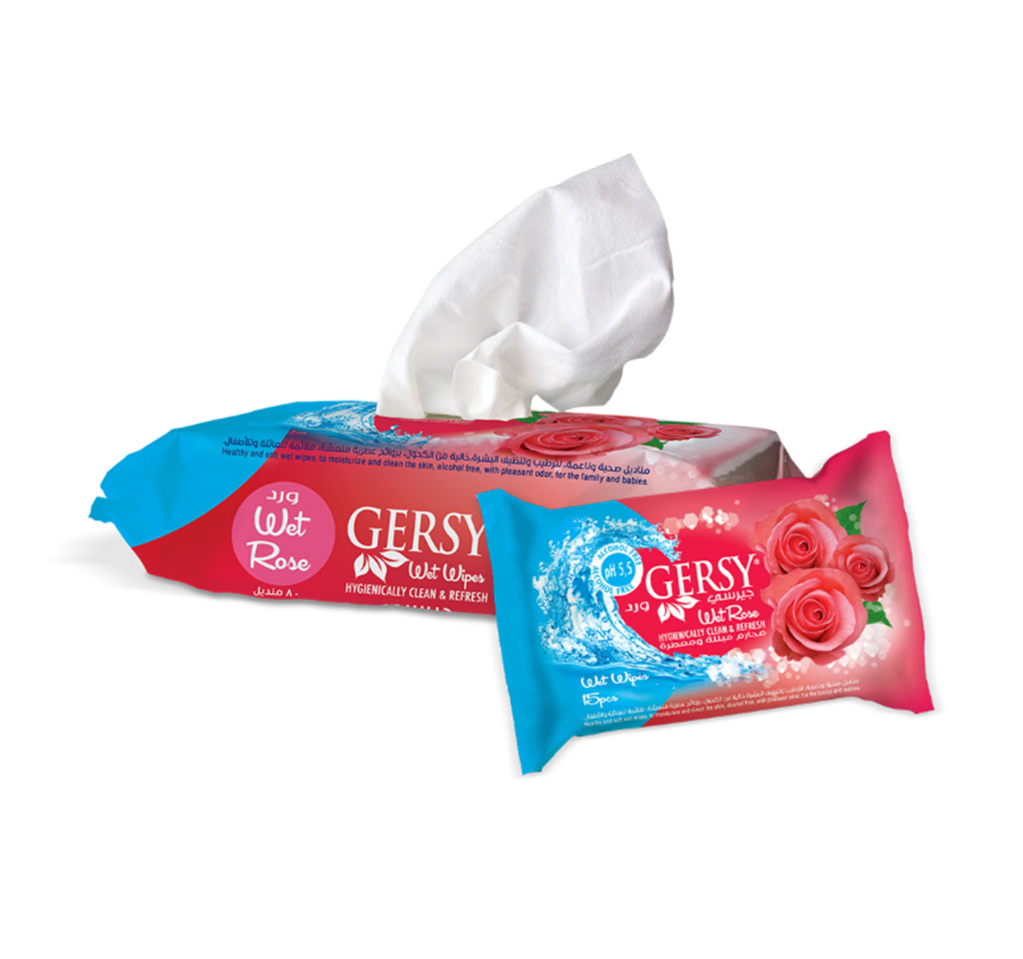 Gersy Anti Bacterial Wipes Rose 15 pcs