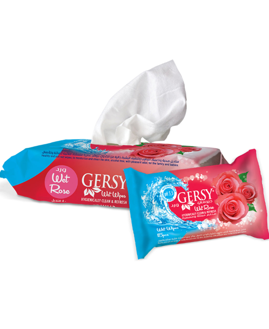 Gersy Anti Bacterial Wipes Rose 15 pcs