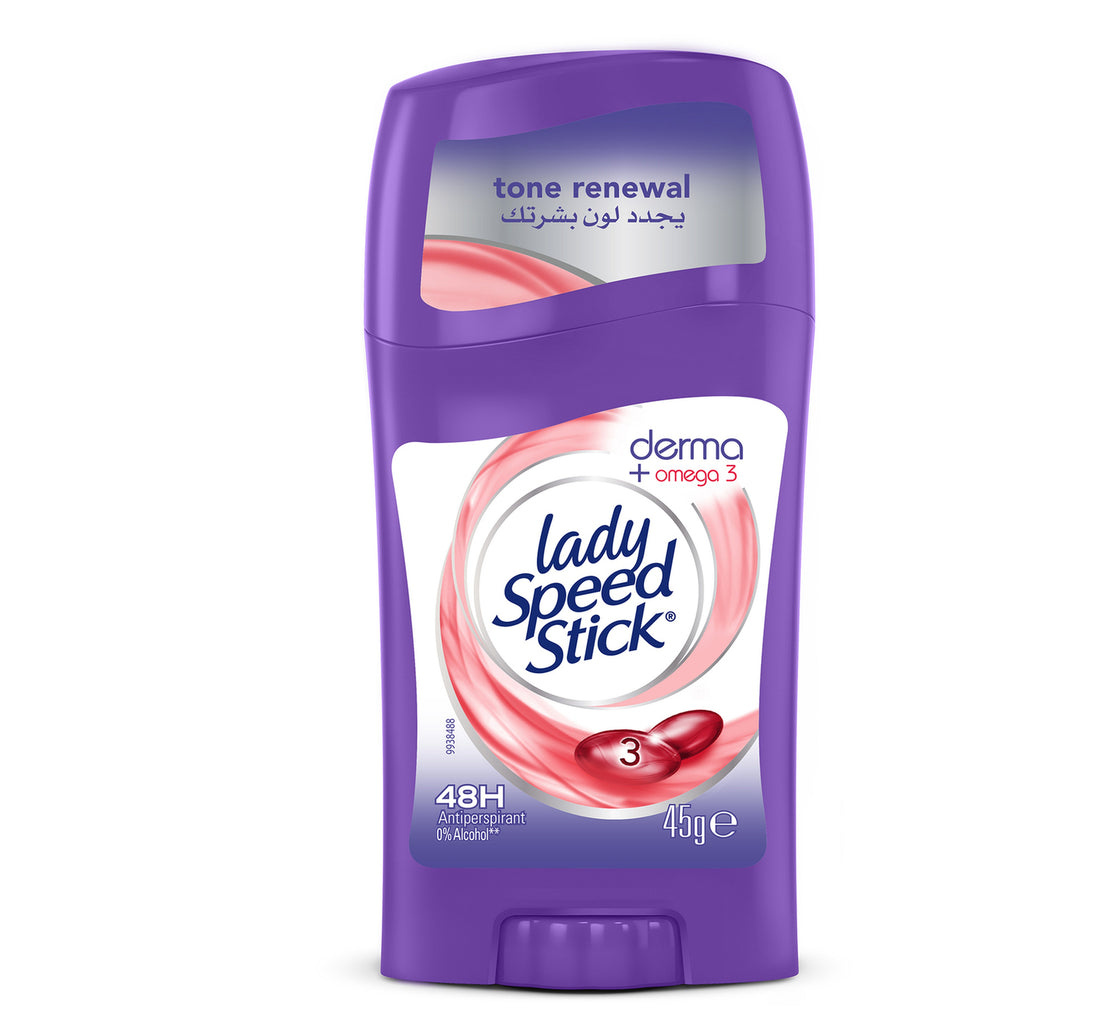 Mennen Lady Speed Stick Derma Sticks مزيل العرق ومضاد التعرق Derma + Omega 3 45 جم