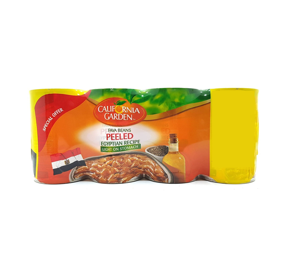 فول مدمس مقشر من حدائق كاليفورنيا، وصفة مصرية، 4 × 450 جم