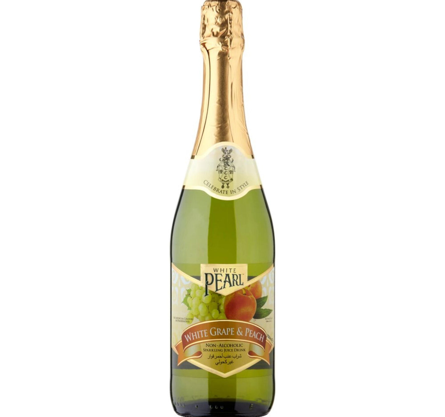 White Pearl White Grape & Peach Non-Alcoholic Sparkling Juice Drink 750 ml