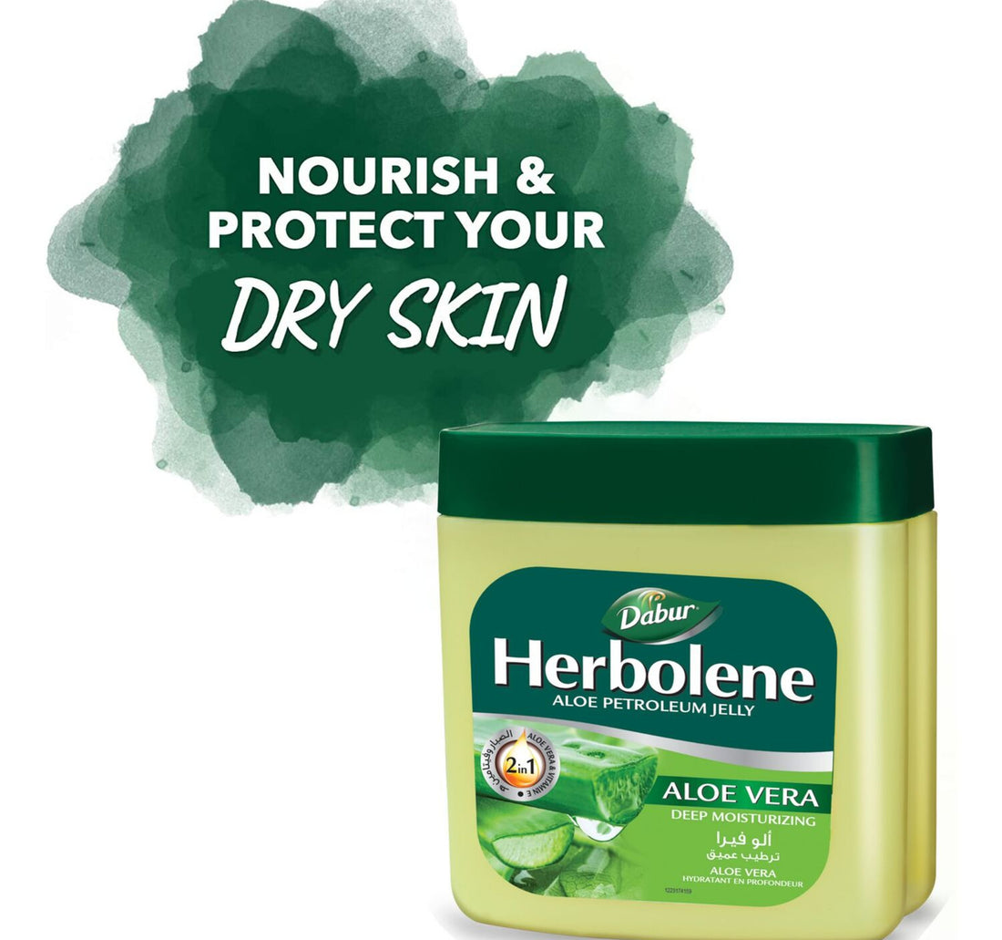 Dabur Herbolene Aloe Petroleum Jelly Enriched with Aloe Vera and Vitamin E 425 ml + 115 ml