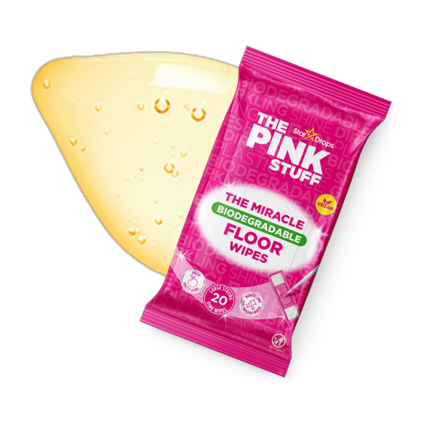 Star Drops Pink Stuff Miracle Biodegradable Floor Wipes 20 pcs