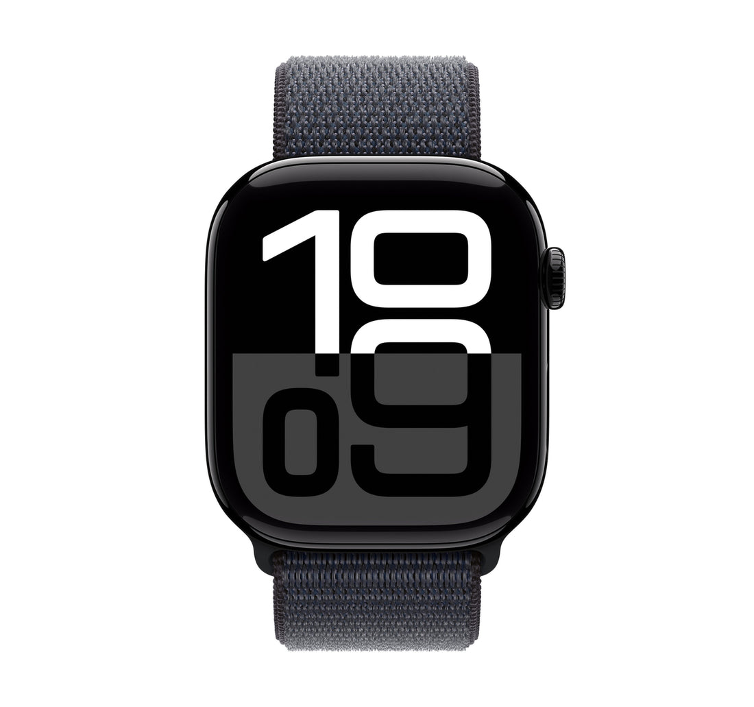 Apple Watch Series 10 GPS, 46 mm Jet Black Aluminium Case with Ink Sport Loop