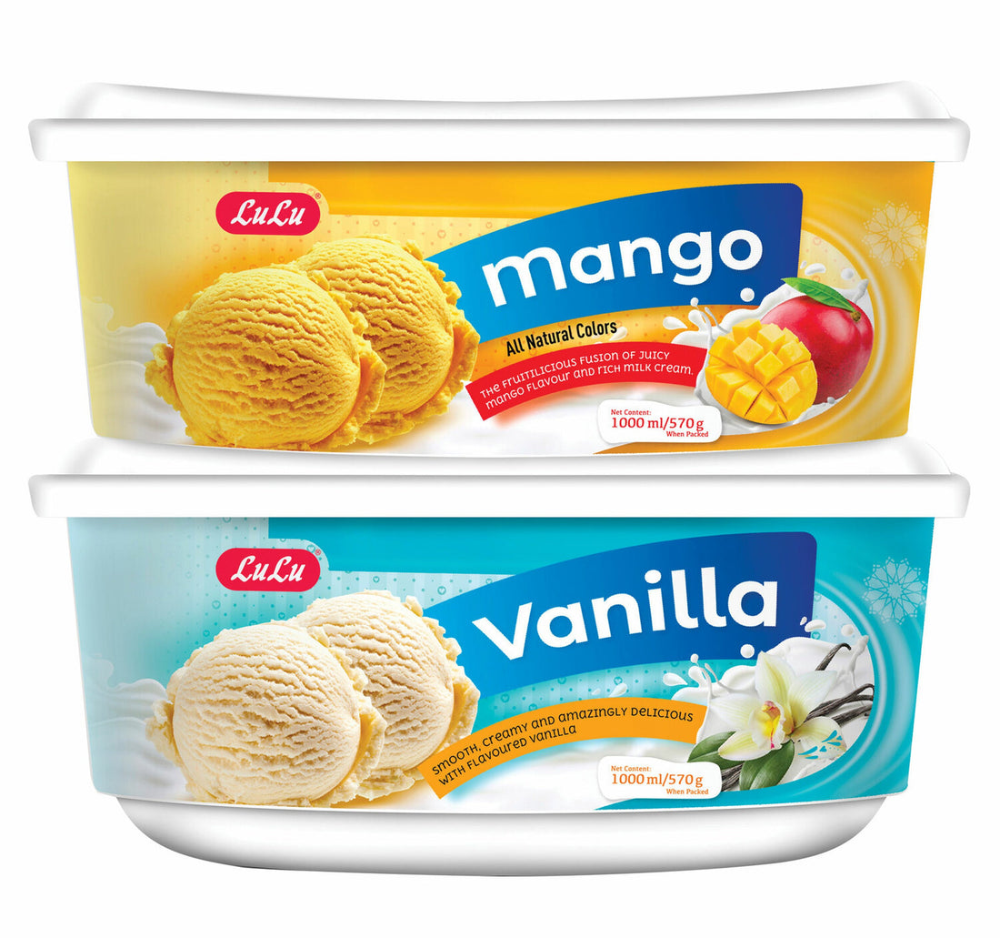 LuLu Ice Cream Vanilla 1 Litre + Mango 1 Litre