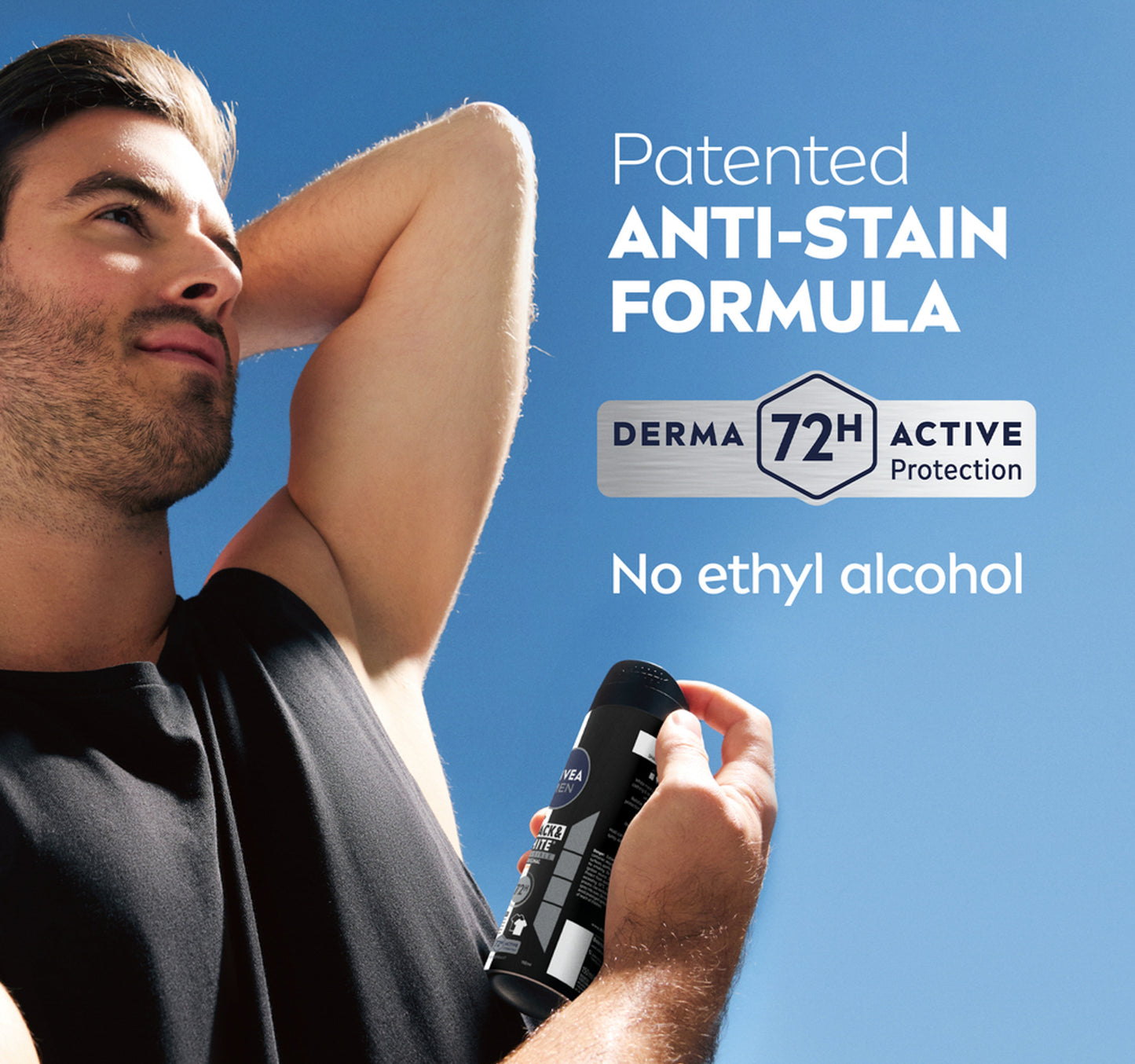 Nivea Men Black & White Invisible Antiperspirant Deodorant Spray Original 72H Active Protection 150 ml