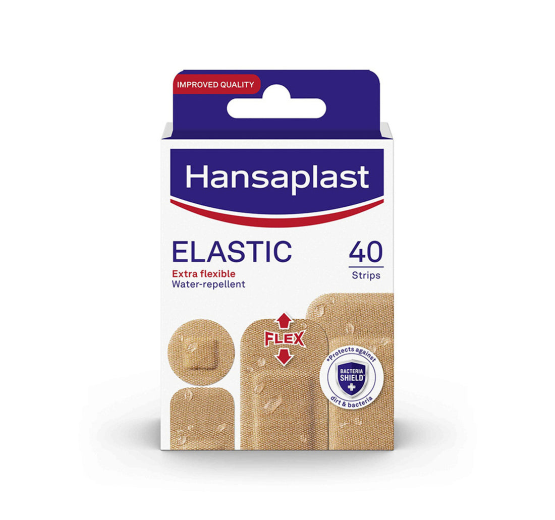 ضمادات الجروح القماشية المرنة من هانزا بلاست، مقاومة للماء، 40 قطعة