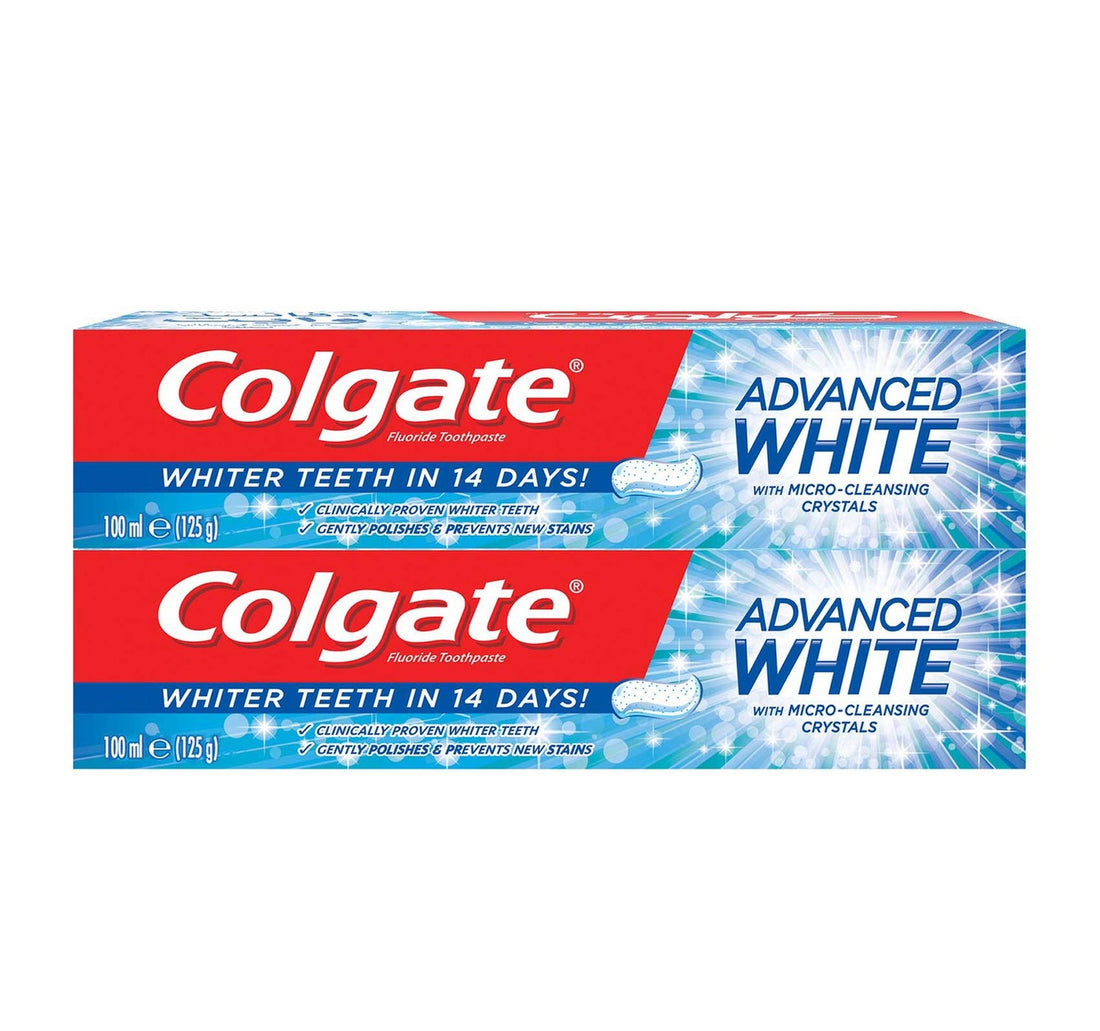 Colgate Advanced White With Micro-Cleansing Crystal Toothpaste Value Pack 2 x 100 ml