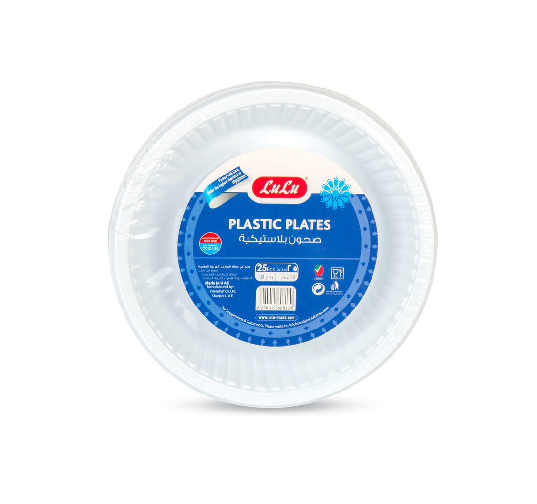 LuLu Plastic Plates 18cm 25 pcs