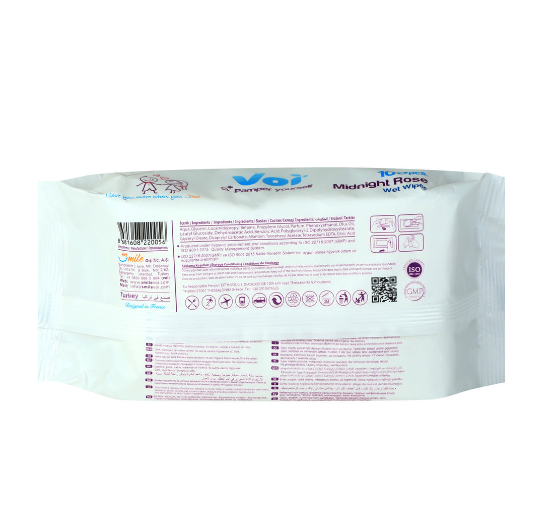 Voi Wet Wipes Midnight Rose 2 x 100pcs