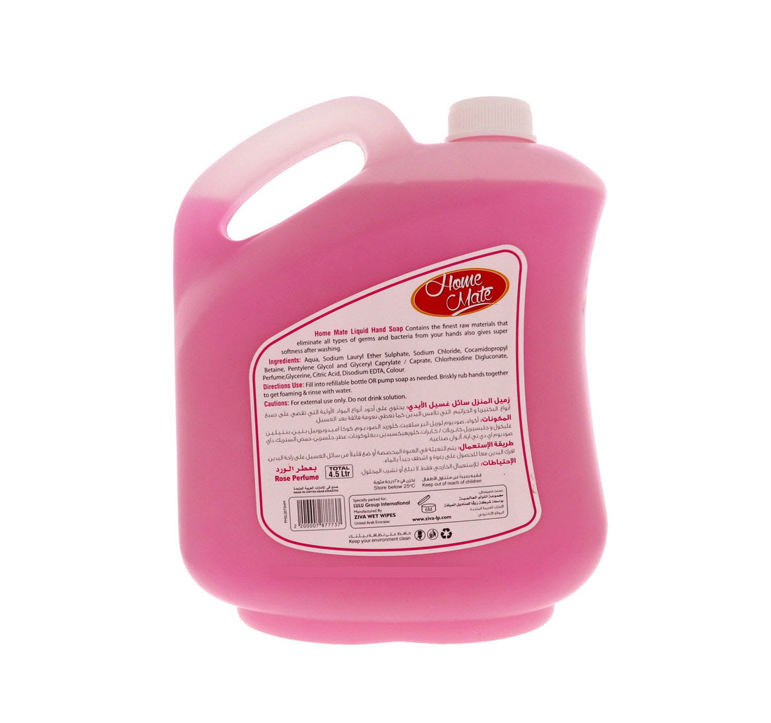 Home Mate Liquid Hand Soap Rose Perfume 4 Litres + 500 ml