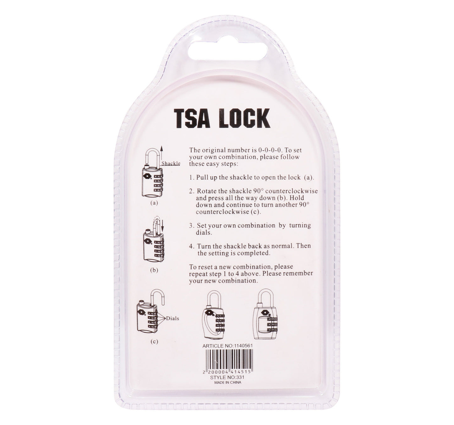 Nine States Brass Number Lock 331