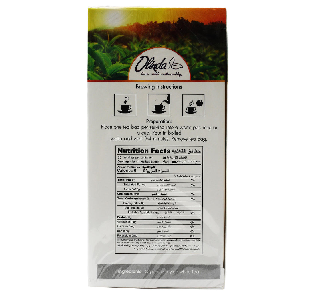 Olinda Organic White Tea 25 Teabags