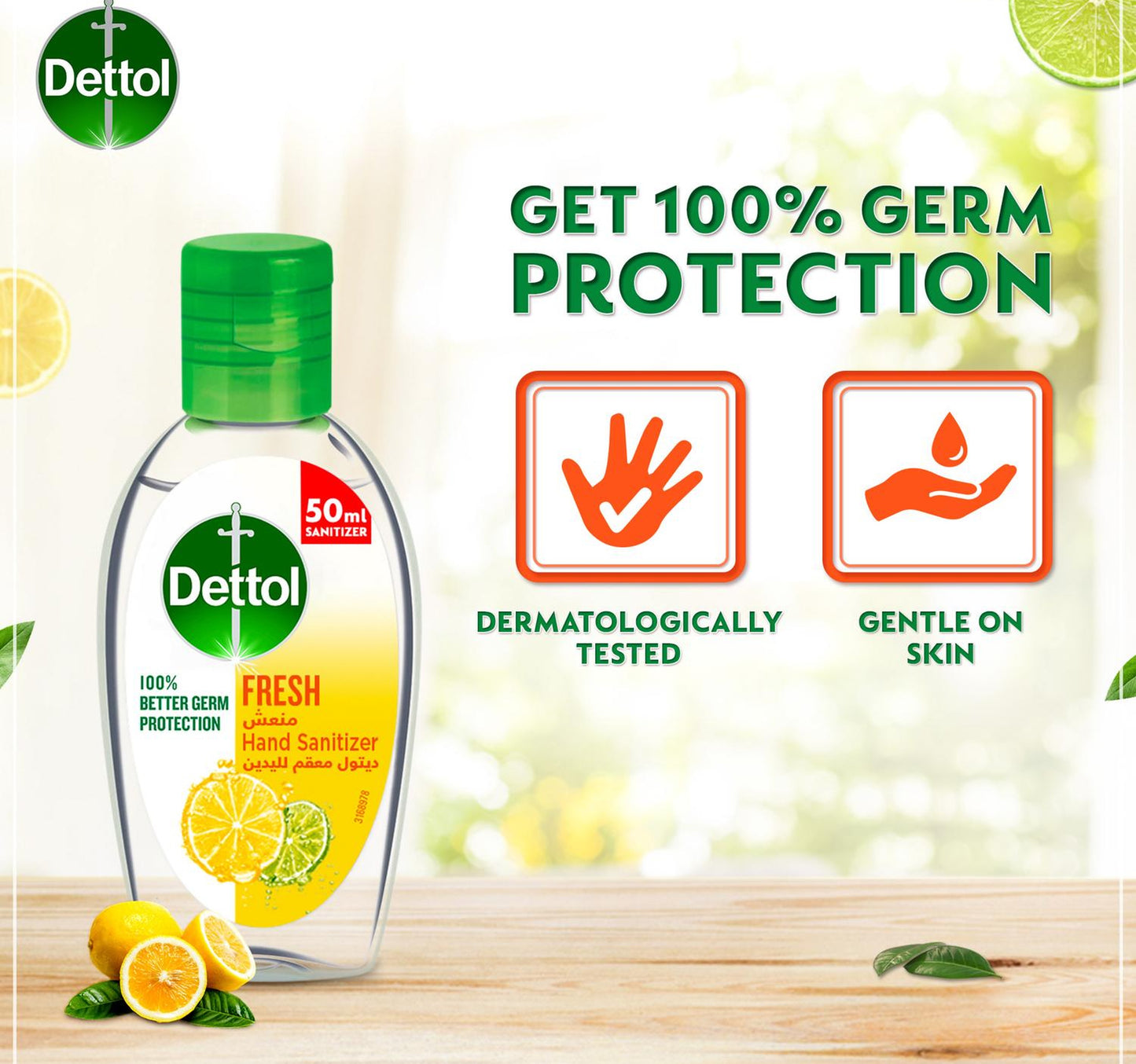 Dettol Fresh Anti-Bacterial Instant Hand Sanitizer 50 ml