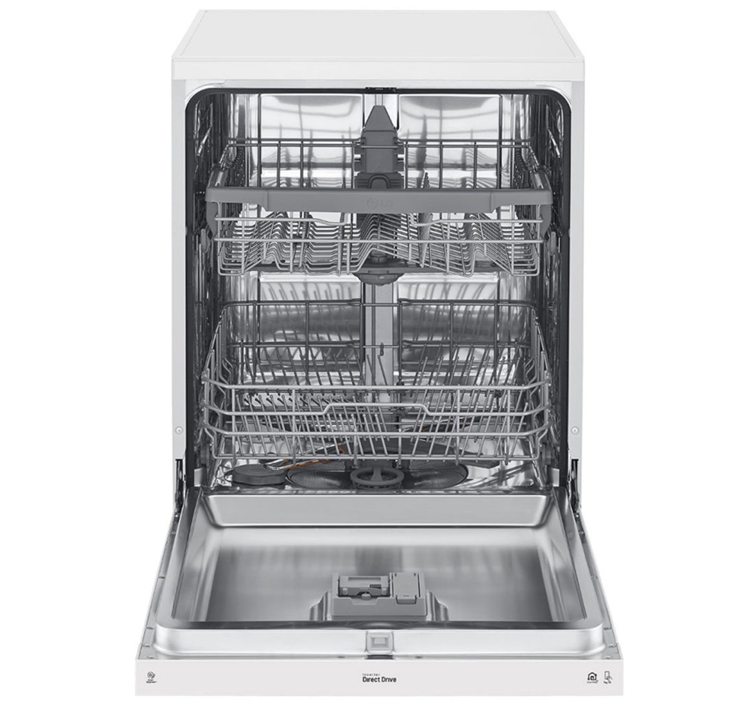 LG QuadWash Dishwasher, 14 Place Settings, 7 Wash Cycles, White, DFB512FW