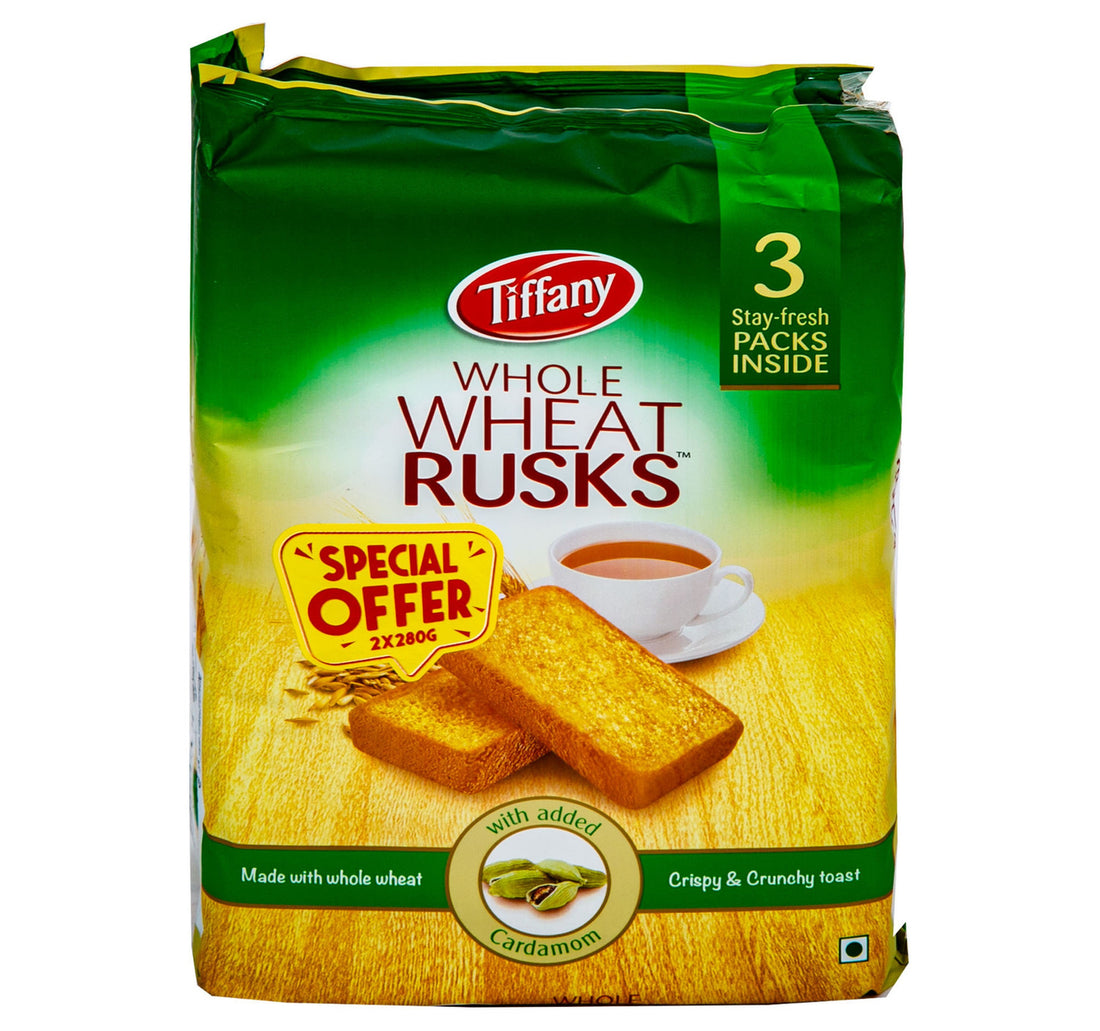 Tiffany Whole Wheat Rusk with Added Cardamom Value Pack 2 x 280 g