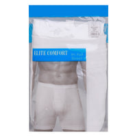 Elite Comfort Cotton Men's Boxer, L, 3 pcs, White, ELXUSW