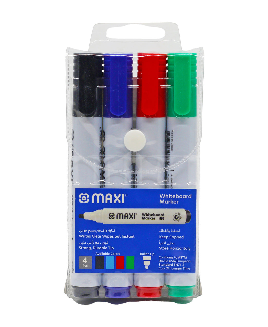 Maxi White Board Marker 4pcs