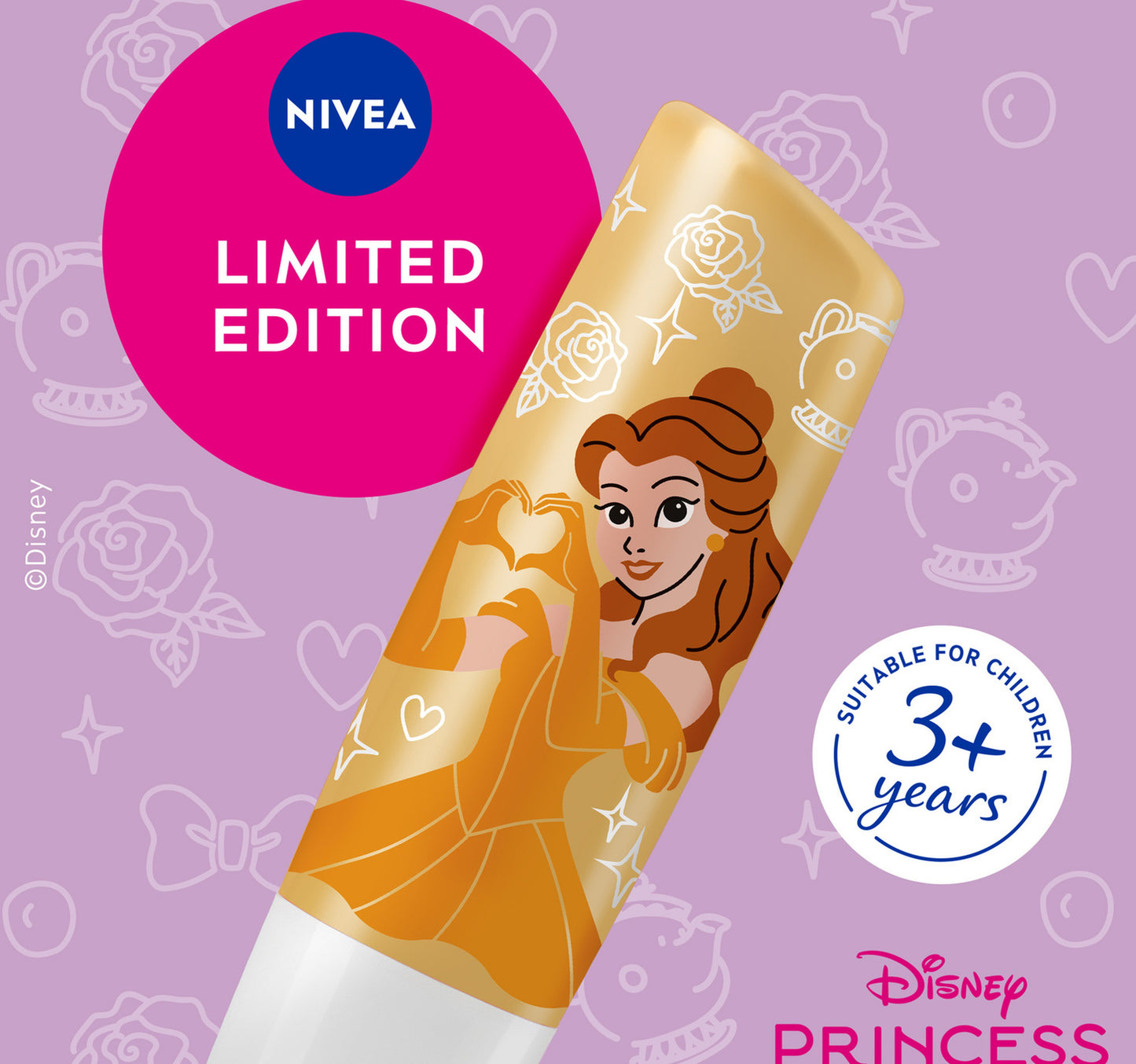 Labello Disney Princess Belle Lip Balm for Kids Vanilla Cupcake Flavor 4.8 g