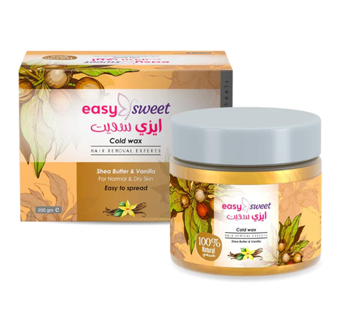 إزالة الشعر بالشمع البارد سهل وسريع بنكهة زبدة الشيا والفانيليا 200 جرام