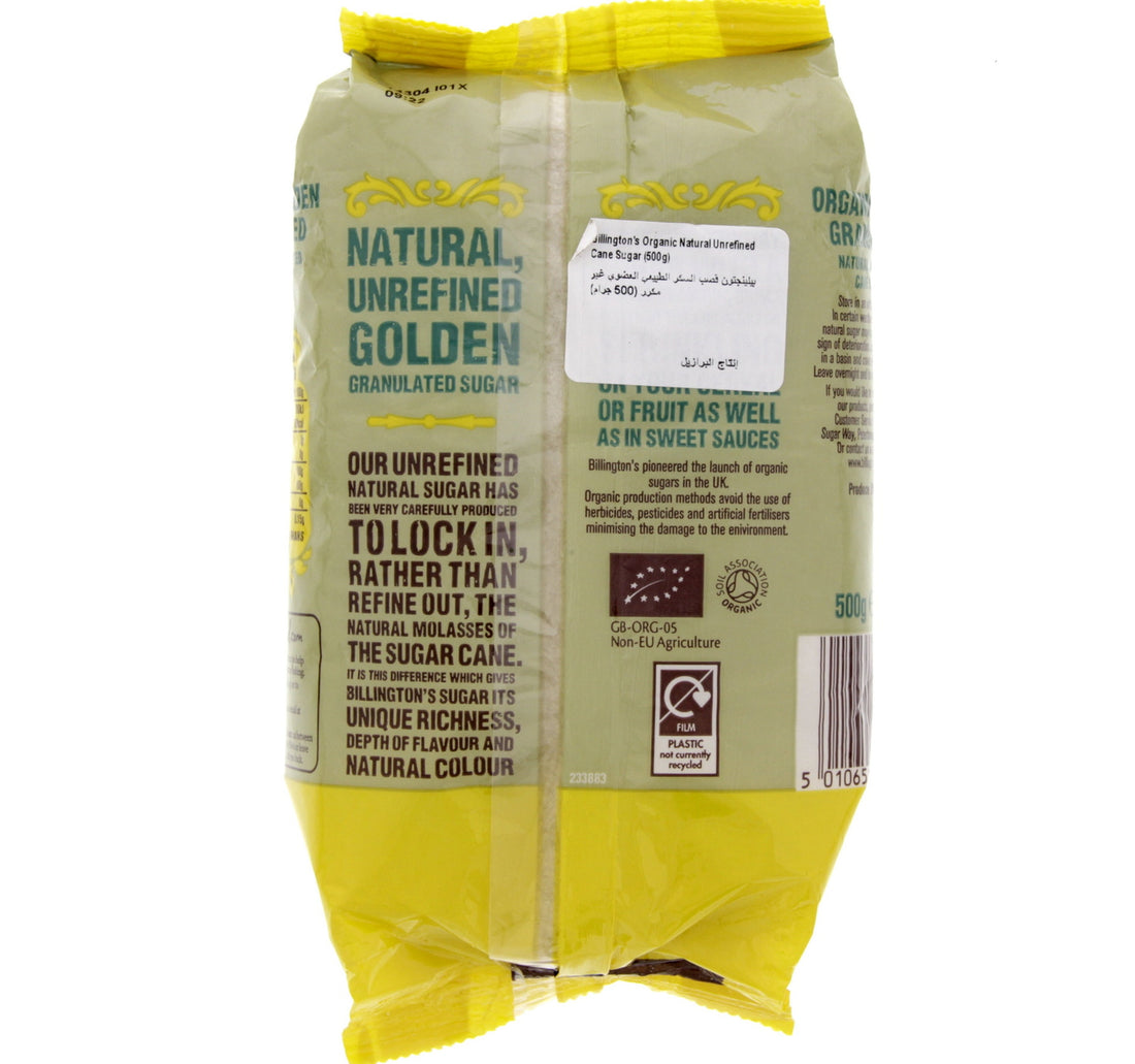 Billington's Organic Golden Granulated Natural Unrefined Cane Sugar 500 g