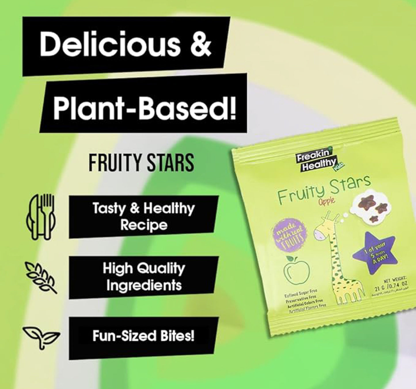 Freakin Healthy Apple Fruity Star Jellies 21 g