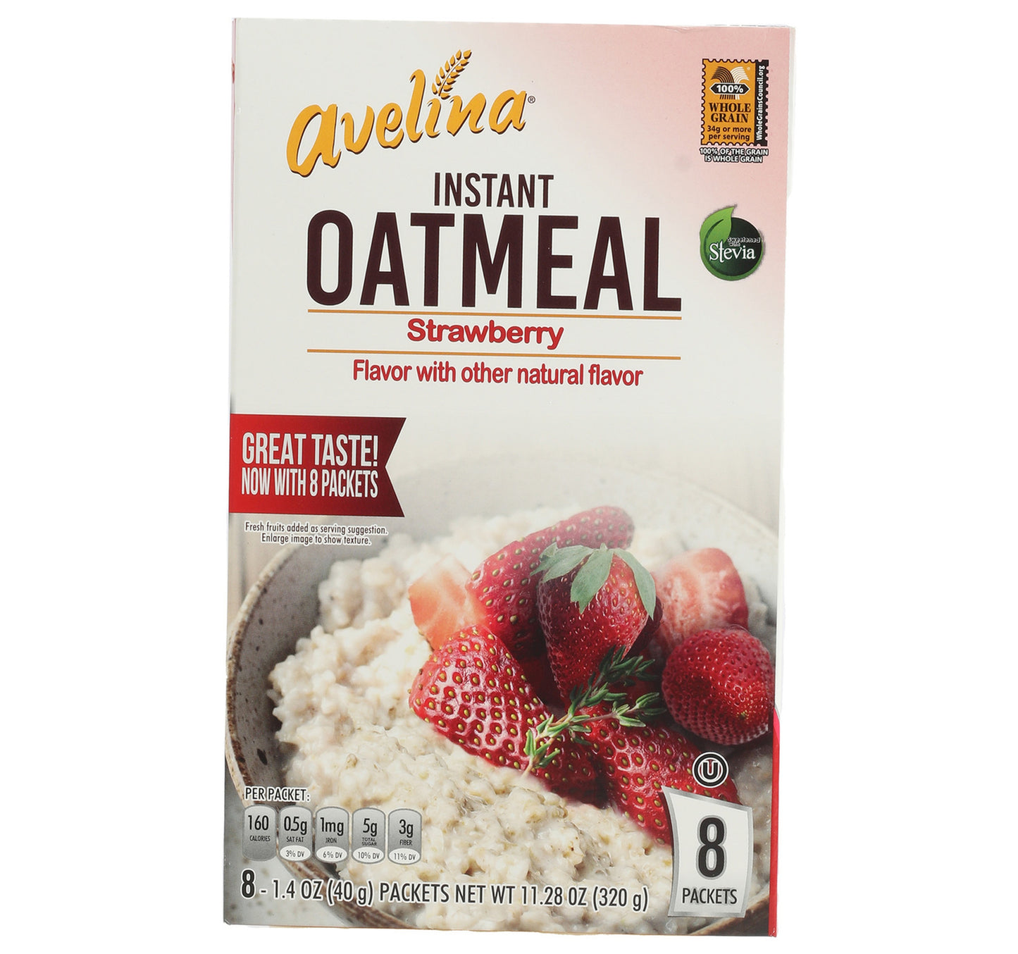 Avelina Instant Oatmeal Strawberry 8 Packets 320 g