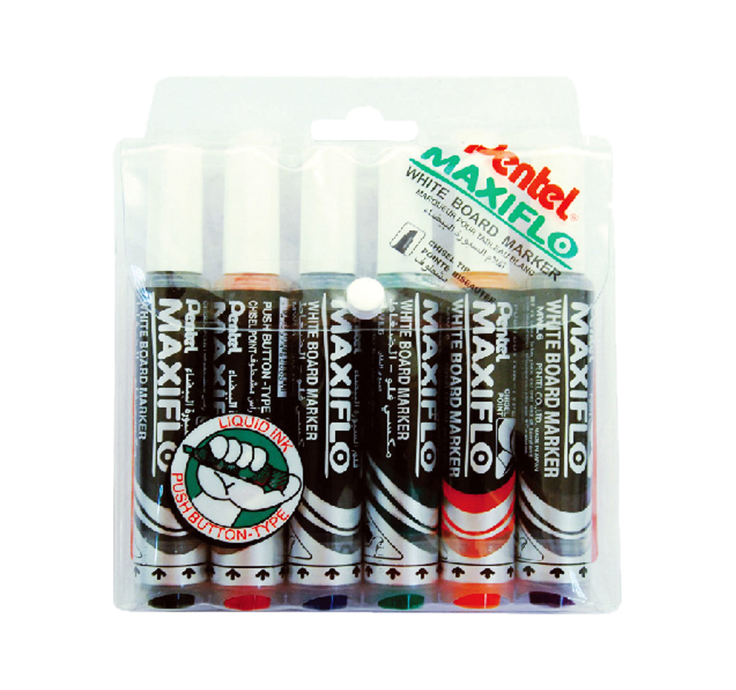Pentel Maxiflo Whiteboard Marker 6pcs PE-MWL6-06