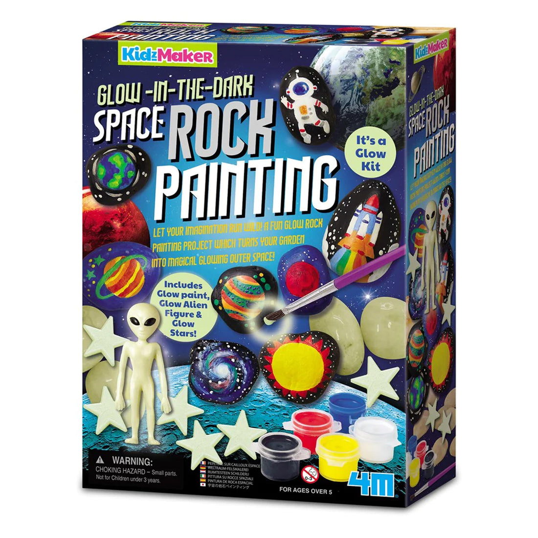 4M Kidzmaker - Glow In The Dark Space Rock Painting Kit, 00-04786