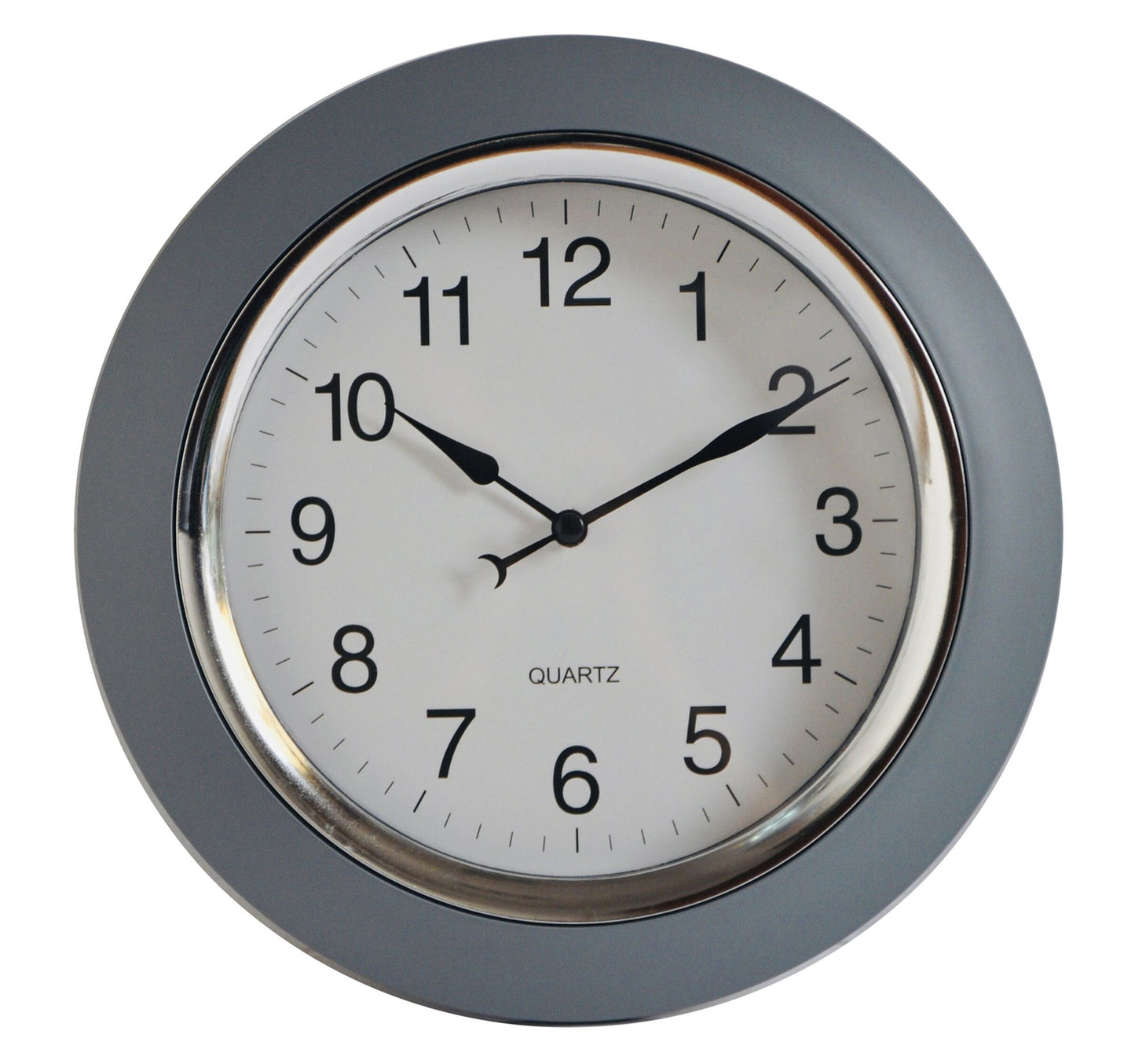 Maple Leaf Home Plastic Wall Clock, Grey, 24.2 cm, BP-R1002G