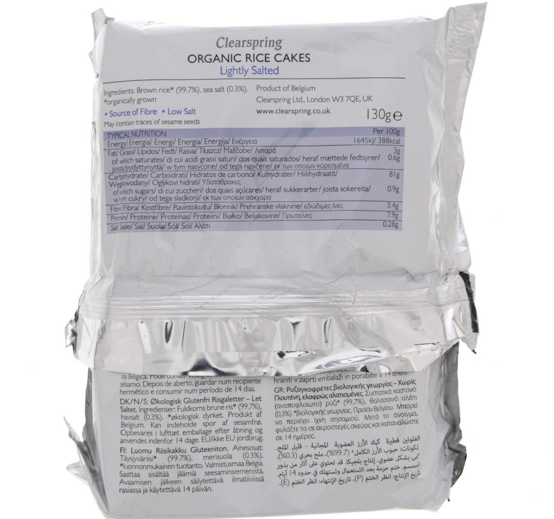 Clearspring Organic Rice Cakes Lightly Salted 130 g