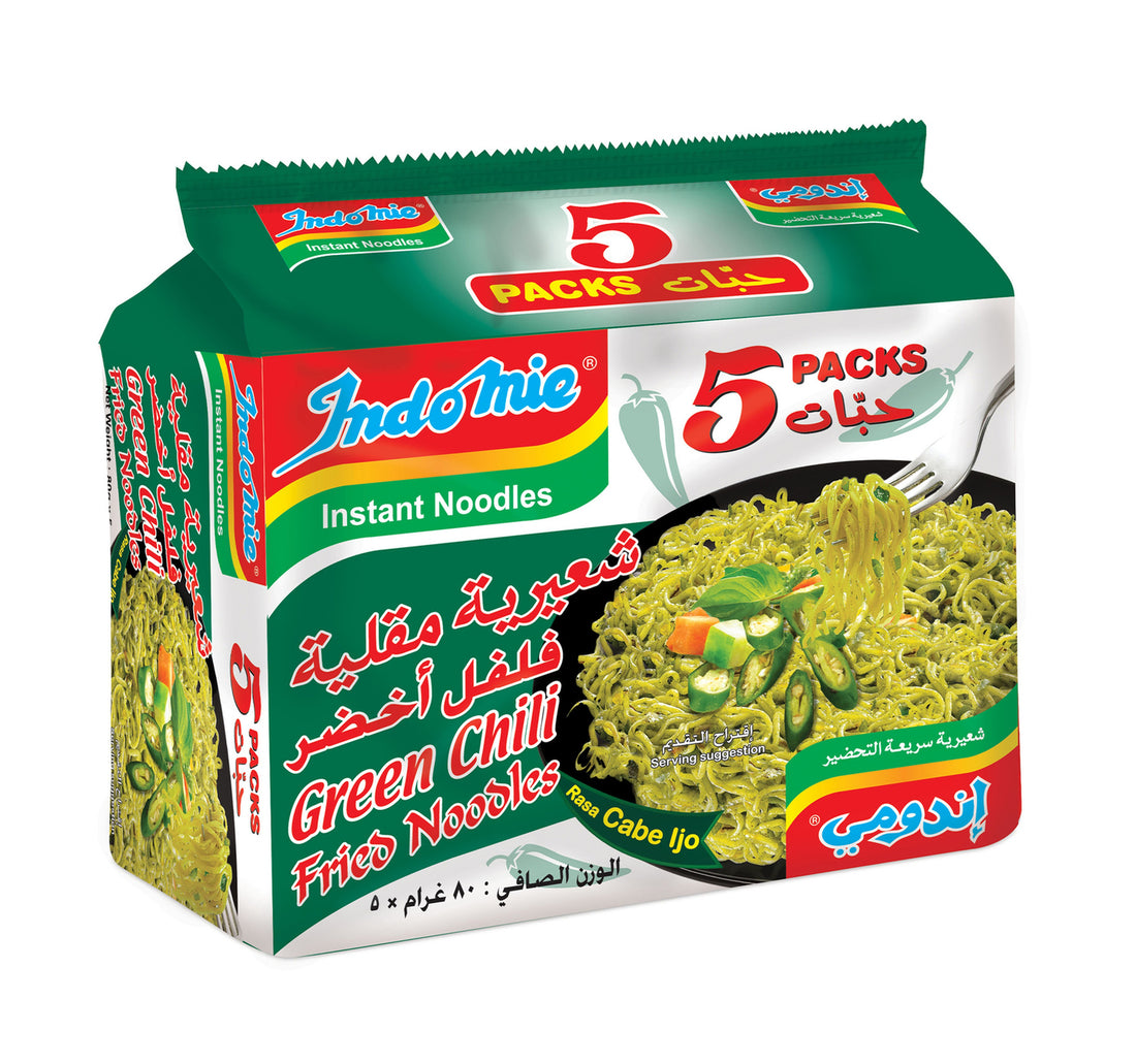 نودلز إندومي سريعة التحضير مع الفلفل الأخضر المقلي 5 × 80 جم