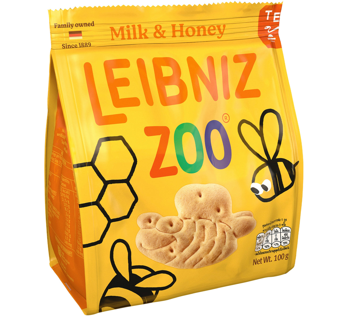 Bahlsen Leibniz Zoo Milk & Honey Biscuits 100 g