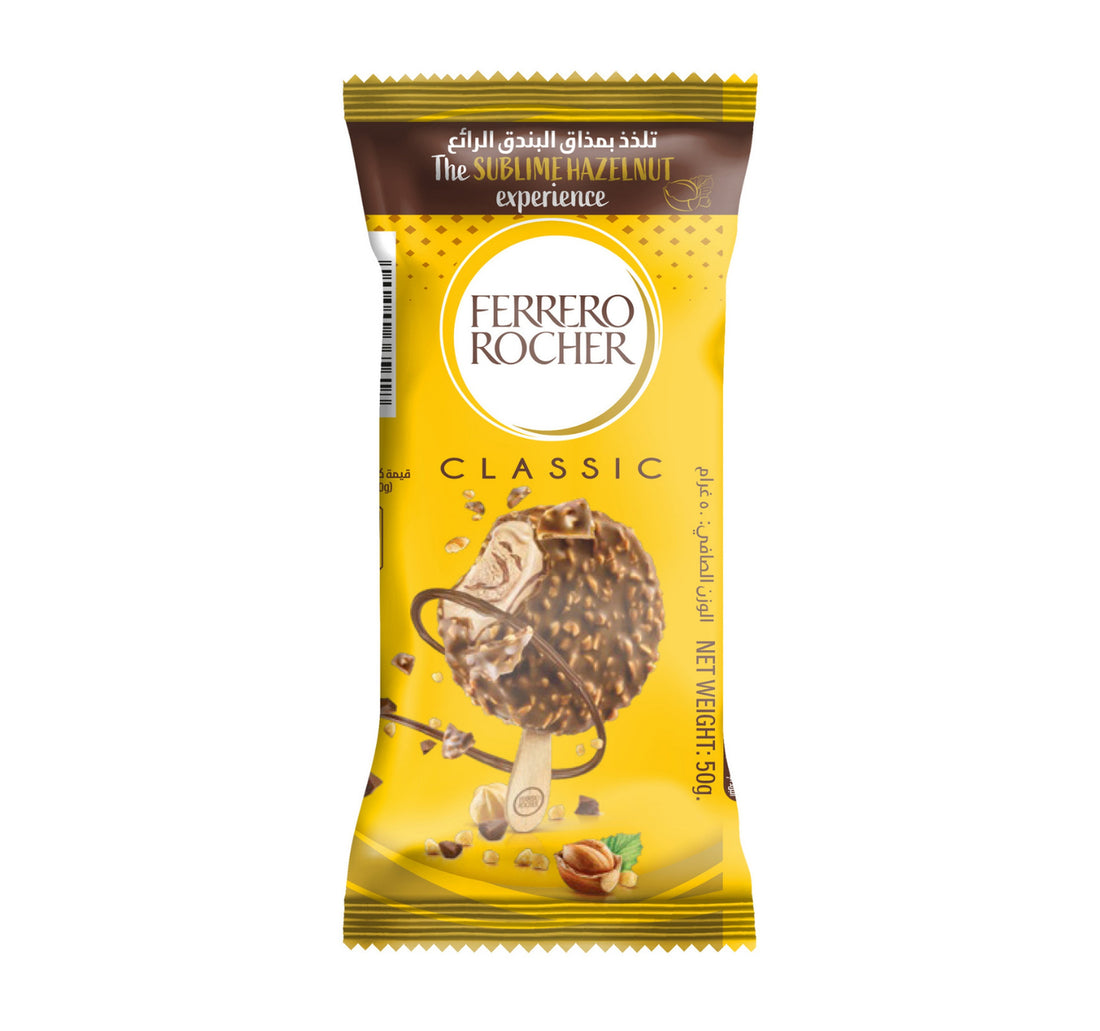 Ferrero Rocher Classic Ice Cream Crunchy Chocolate & Hazelnut Coating 50 g