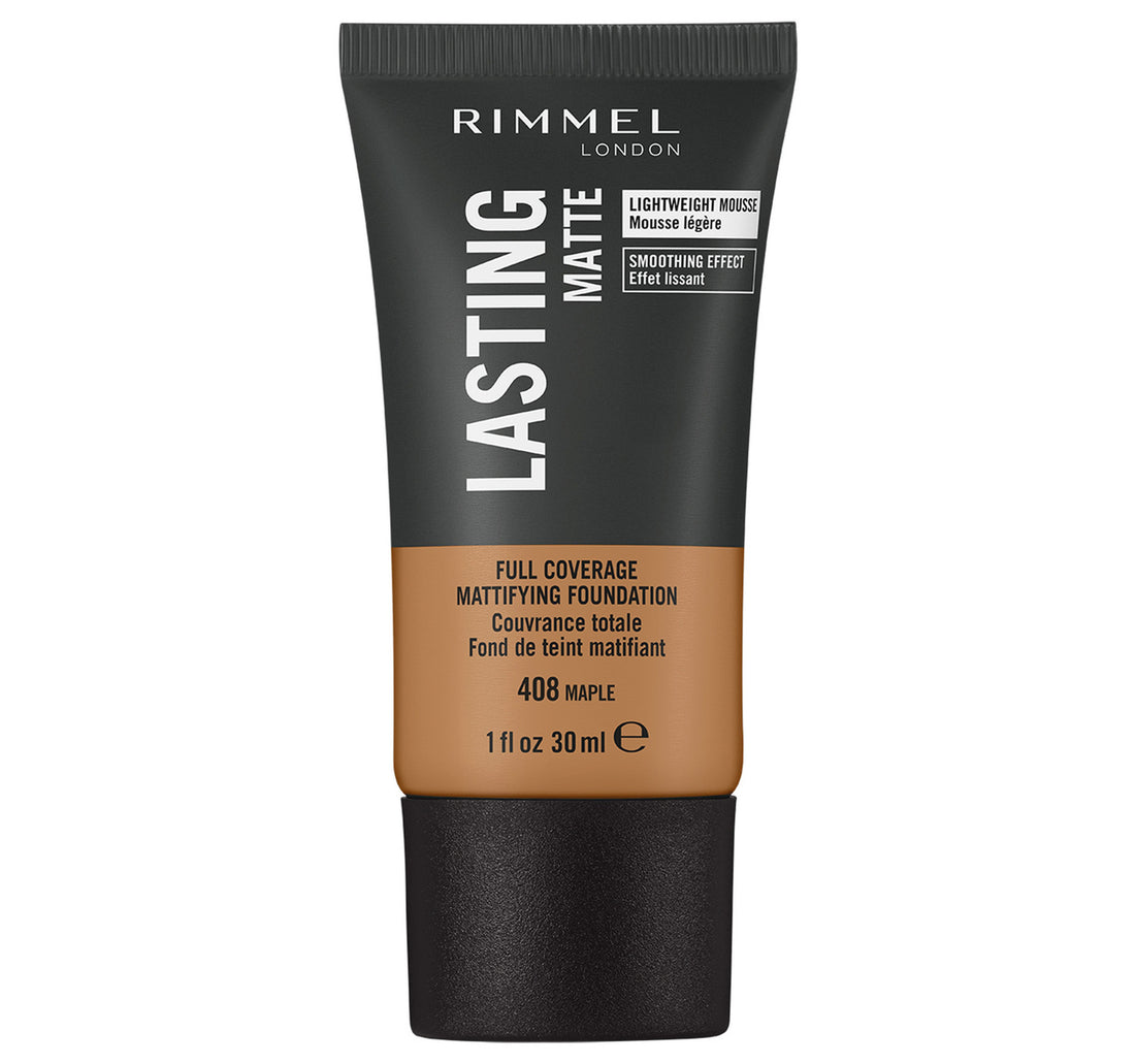Rimmel London Lasting Finish Matte Foundation, 408 Maple, 30 ml