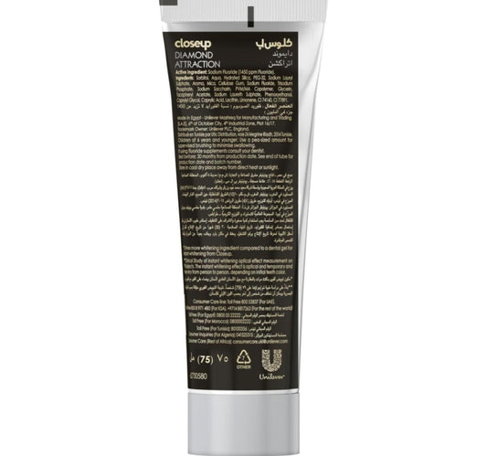 Closeup Diamond Attraction Whitening Toothpaste Power White Refreshing Menthol 75 ml