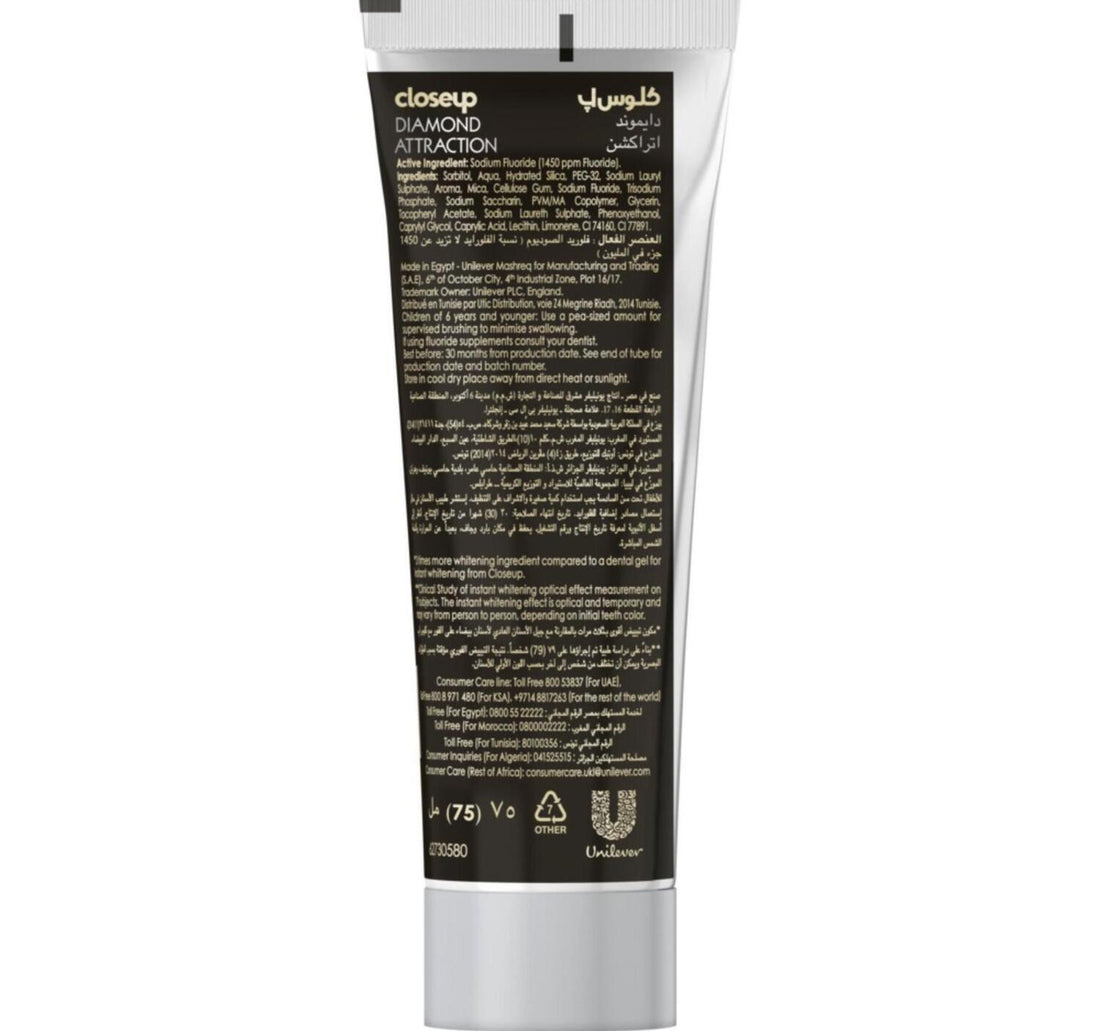Closeup Diamond Attraction Whitening Toothpaste Power White Refreshing Menthol 75 ml