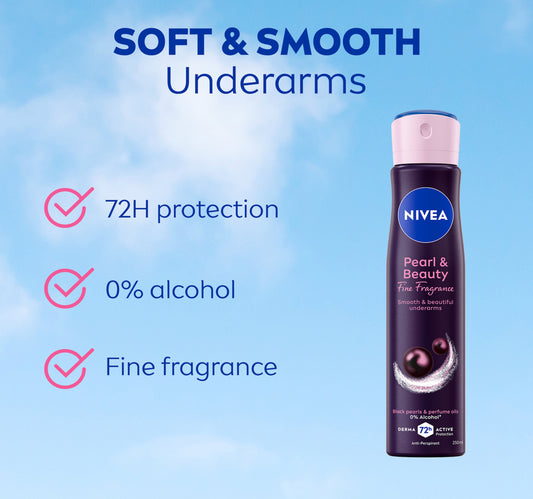 Nivea Pearl & Beauty Antiperspirant for Women Black Pearl & Perfume Oils Spray 150 ml