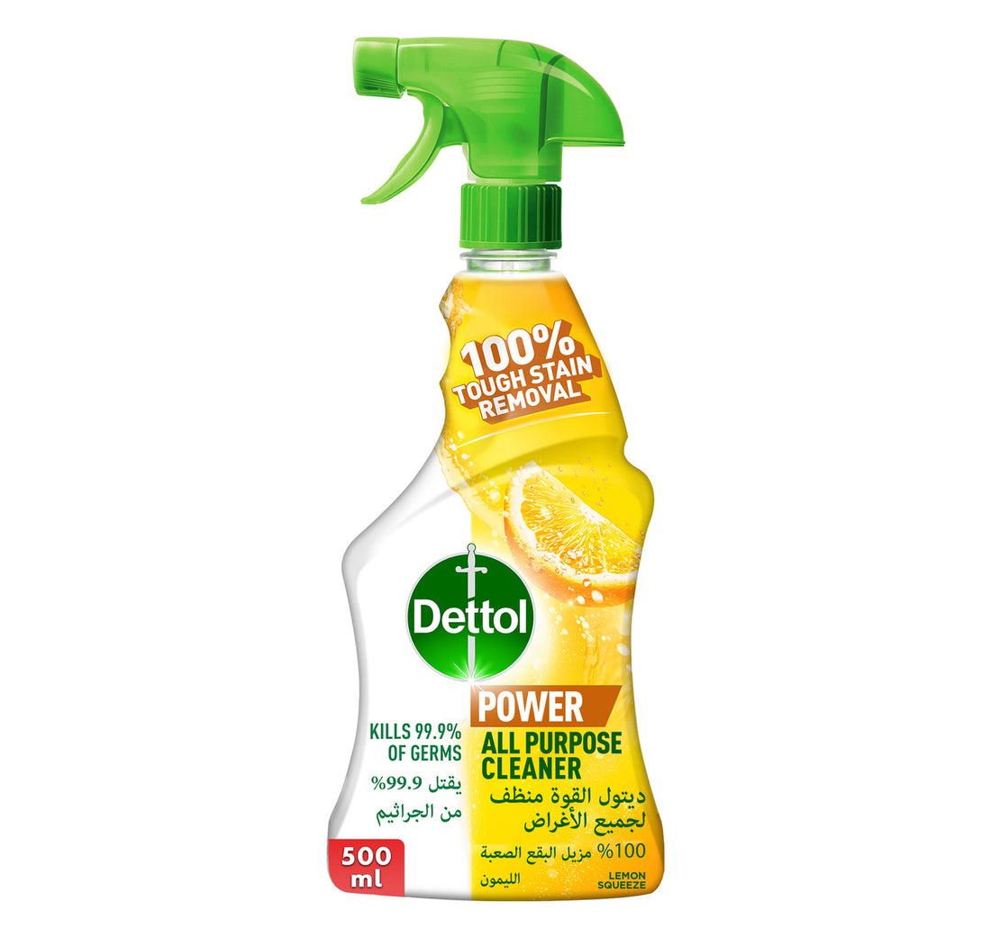 Dettol Power All Purpose Cleaner Spray Bottle Lemon Scent 500 ml