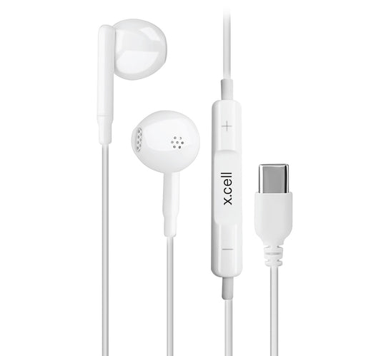 X.cell XL-HS-104C-WHT Wired Headsets Out of Ear Shape With Type C Jack - White
