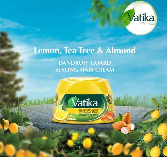 Vatika Naturals Dandruff Guard Styling Hair Cream Lemon Tea Tree & Almond Value Pack 2 x 140 ml