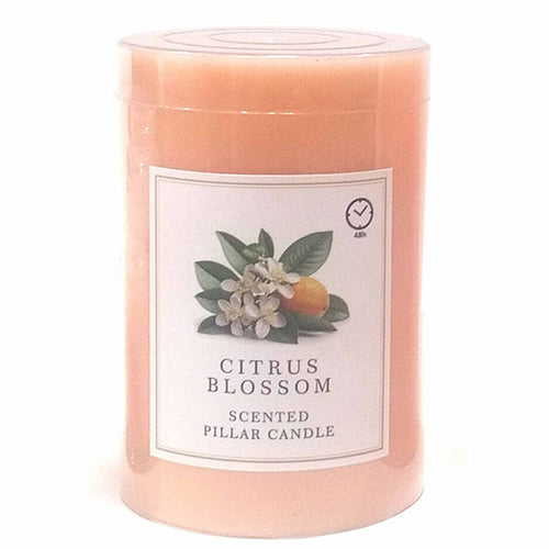 Maple Leaf Scented Pillar Candle 7.5x10cm Orange Citrus Blossom